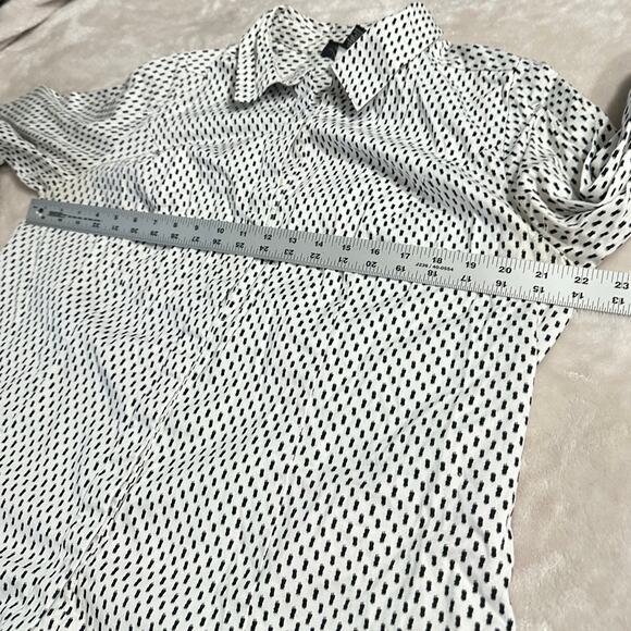 Lane Bryant Long Sleeve Shirt Women's Plus 16 Black White Button Down Collared - Picture 6 of 9